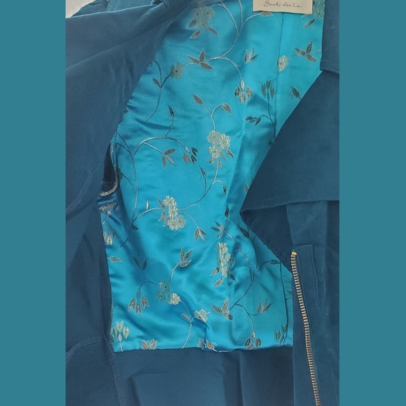 Sooki des L.A. Teal Corduroy Moto Jacket Size Large - Picture 8 of 10